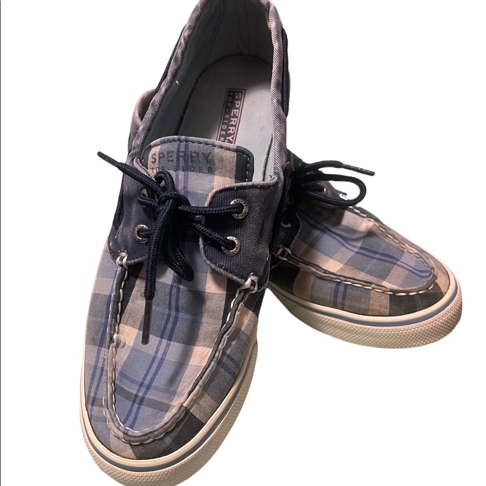 🐙SPERRY TOP SIDER Women’s Blue & White Boat Shoes size 9.5